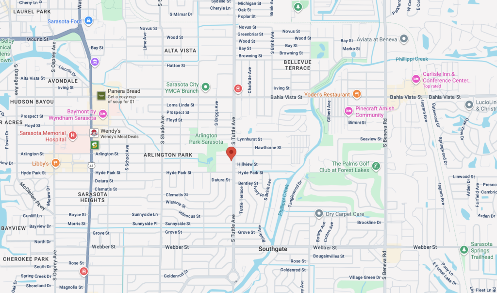 map of Sarasota Periodontal Associates in Sarasota, FL